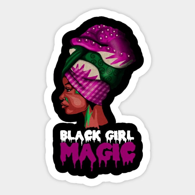 Black Girl Magic Melanin Afro Woman African Woman Sticker Teepublic